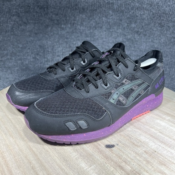 Asics‎ Tiger Gel-Lyte III Men's Size 11 Black Purple Walking Shoes H6X0L-9090 - Picture 1 of 14